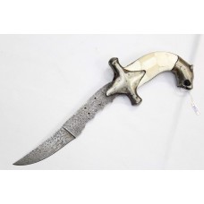 Camel Bone Chip Handle Knife Blade Dagger Khanjar Damascus Sakela Steel A716